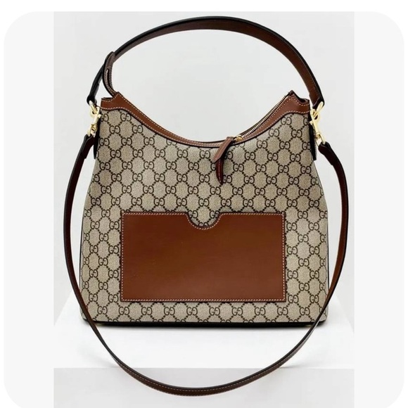 Authentic GUCCI GG Supreme Monogram Linea A Hobo Brown - Picture 4 of 13